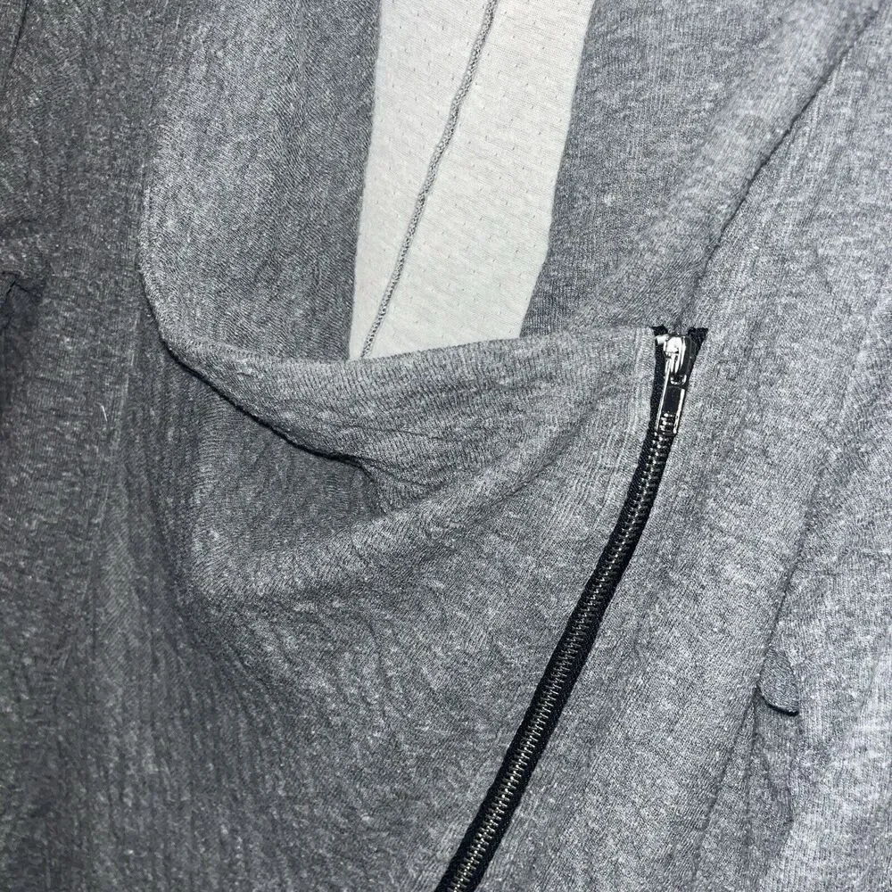 Soft Surroundings Womens Gray Side Zip Long Sweat Shirt L Casual Comfort Cozy